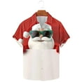 thumbnail image 5 of Mens Christmas Hawaiian Shirt Casual Button Down Shirts Funny Santa Claus Printed Blouse Short Sleeve Pullover Christmas Tree Sweatshirt Xmas Party Holiday Shirt Festive Santa Tops, S-5XL, 5 of 5