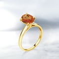 thumbnail image 4 of Gem Stone King 1.80 Ct Oval Twilight Orange Mystic Quartz 10K Yellow Gold Ring, 4 of 4
