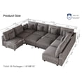 thumbnail image 3 of LLappuil Modular Sectional Sofa, Modular Sectional Couch with Storage, 10 Seat Corduroy Oversized Sofa with 8 Back Cushion 8 Throw Pillow Gray, 3 of 10