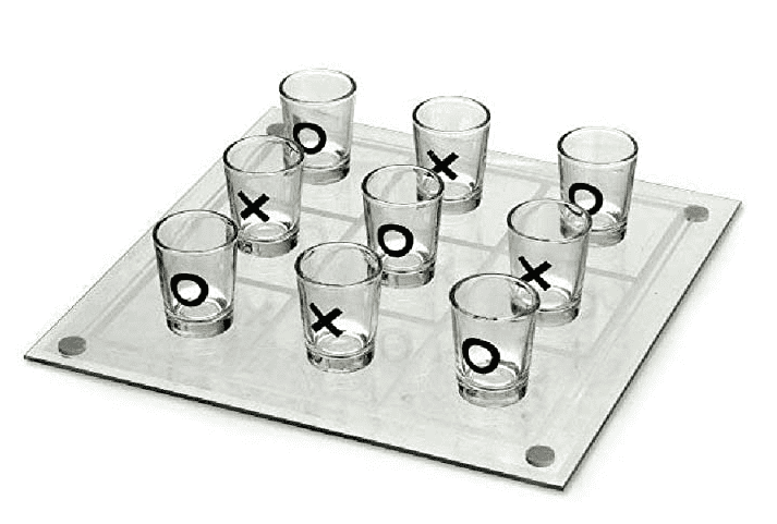 Tic Tac Toe Nought & Crosses 9 Shot glasses drink game hen stag party holiday 