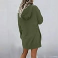 thumbnail image 7 of Plain Hoodie Dress for Women 2025 Fall Winter Long Sleeve Side Slit Hooded Sweatshirt with Pockets Pullover Tops, 7 of 7