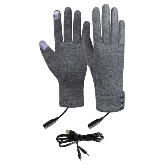 KyCheLot Unisex Winter Gloves Heated Full Finger Solid Color Gloves Comfy Warm Outdoor Cycling Gloves