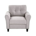 thumbnail image 3 of 35" Modern Living Room Armchair Linen Upholstered Couch Furniture for Home or Office ,Light Grey, 3 of 5