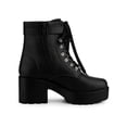 thumbnail image 3 of Unique Bargains Bottes de Combat à Cheville à Plateforme à Talon Épais pour Femmes, 3 of 8
