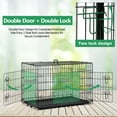 YRLLENSDAN 30 inch Large Open DoubleDoor Dog Crate, Folding Mental Wire Pet Cage Kennel, Indoor