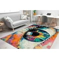 thumbnail image 2 of Car Mat Rugs, Eye Rug, Modern Rugs, Abstract Eye Rug, Modern Rug, Area Rug, Modern Rug, Colorful Rug, Office Decor Rugs, Dining Room Rug, 2'x3' - 60x90 cm, 2 of 8