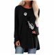 thumbnail image 1 of Camiseta de manga larga suelta con cuello redondo y estampado informal para mujer de Halloween, blusa, camisas Pompotops  FGAJ4992, 1 of 4