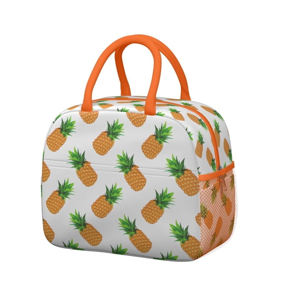 Lunch Bag Lunch Box for Women Reusable Insulated Lunch Bags,Water-Resistant Pineapple Pattern Cooler Lunch Tote Bag, Large Capacity for Work Travel Picnic