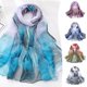 thumbnail image 2 of Colorful Print Silk Scarfs for Women Breathable Comfortable Scarves for Outdoor Activities, 2 of 4