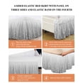 thumbnail image 6 of Gray Flower Wrap Around Bed Skirts for Queen Bed 18" Drop,Bed Skirt with Adjustable Elastic Belt Dust Ruffle Bed Valance for Bedroom Hotel Geometric Stripe Gradient Branch Minimalist Bed Frame Cover, 6 of 7