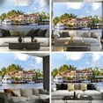 thumbnail image 6 of Peel and Stick Wallpaper Canvas Sunset Fort Lauderdale Marina Luxury yachts Las Olas Boulevard Florida Modern Art Wall Mural Decor Self Adhesive and Removable 69in x 98in, 6 of 6