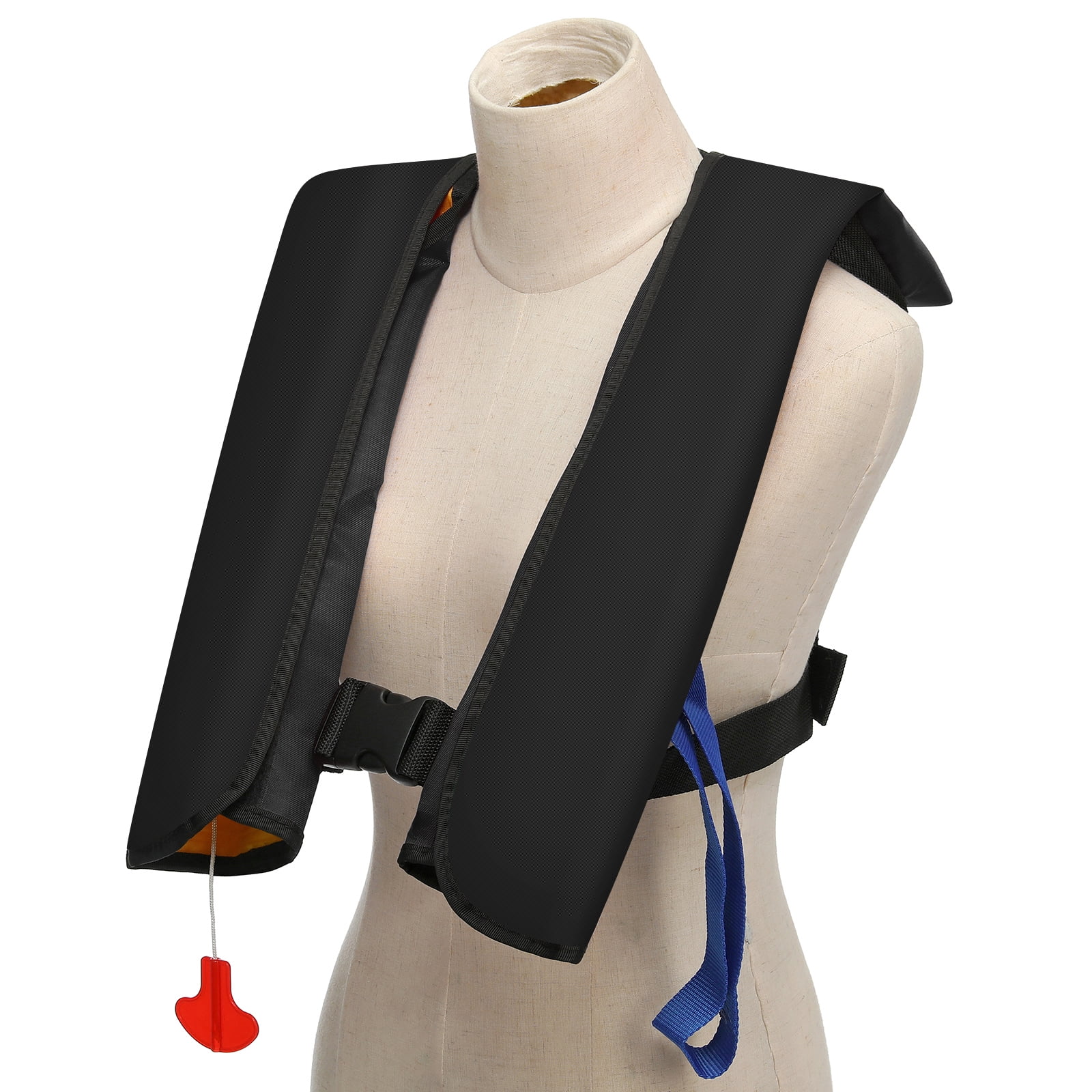 Gotgelif Automatic Inflatable PFD Survival Buoyancy Life Vest for Boating/Fishing/Sailing/Kayaking, Black (Max Waist Size: 50'')