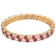 thumbnail image 5 of Ratnavali Jewels CZ Zirconia Gold Tone Red White Round Diamond Elegant Bollywood Indian Bangles Jewelry Women Wedding Bride, 5 of 5