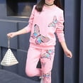 thumbnail image 5 of Infant Baby Girls Fall Winter Clothes Butterfly Print Sweatshirt Tops Shirt+Pocket Pants Trousers 2Pcs Outfits Set 6 Months- 9 Years, 5 of 5