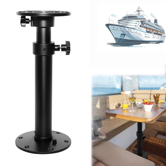 Aluminum RV Table Leg with Detachable Base, Height Adjustable 17.8–27.2 Inches, Ideal for Campervans, Boats and Yachts