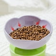 thumbnail image 3 of Cat Bowl, Ceramic Cat Food Bowl, Cute Flower Shape Pet Food Bowl Set, Large Capacity Neck Spine Protection Raised Pet Food Bowl, Stability Cat Food Bowl for Cats Dogs Pets, 3 of 7