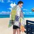 thumbnail image 4 of Coolnut Talavera Tile Bohemian Pattern Beach Towel Fast Drying Camping Towels Sand Free Beach Blanket Soft Absorbent Travel Sport Towel for Gym Bath Shower Swimming 30" x 60" Washcloth Gift, 4 of 7