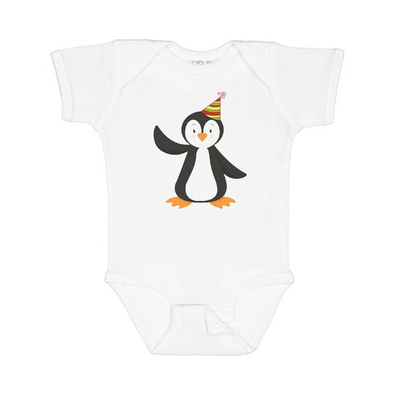 Inktastic Cute Penguin, Penguin With Party Hat Boys or Girls Baby Bodysuit