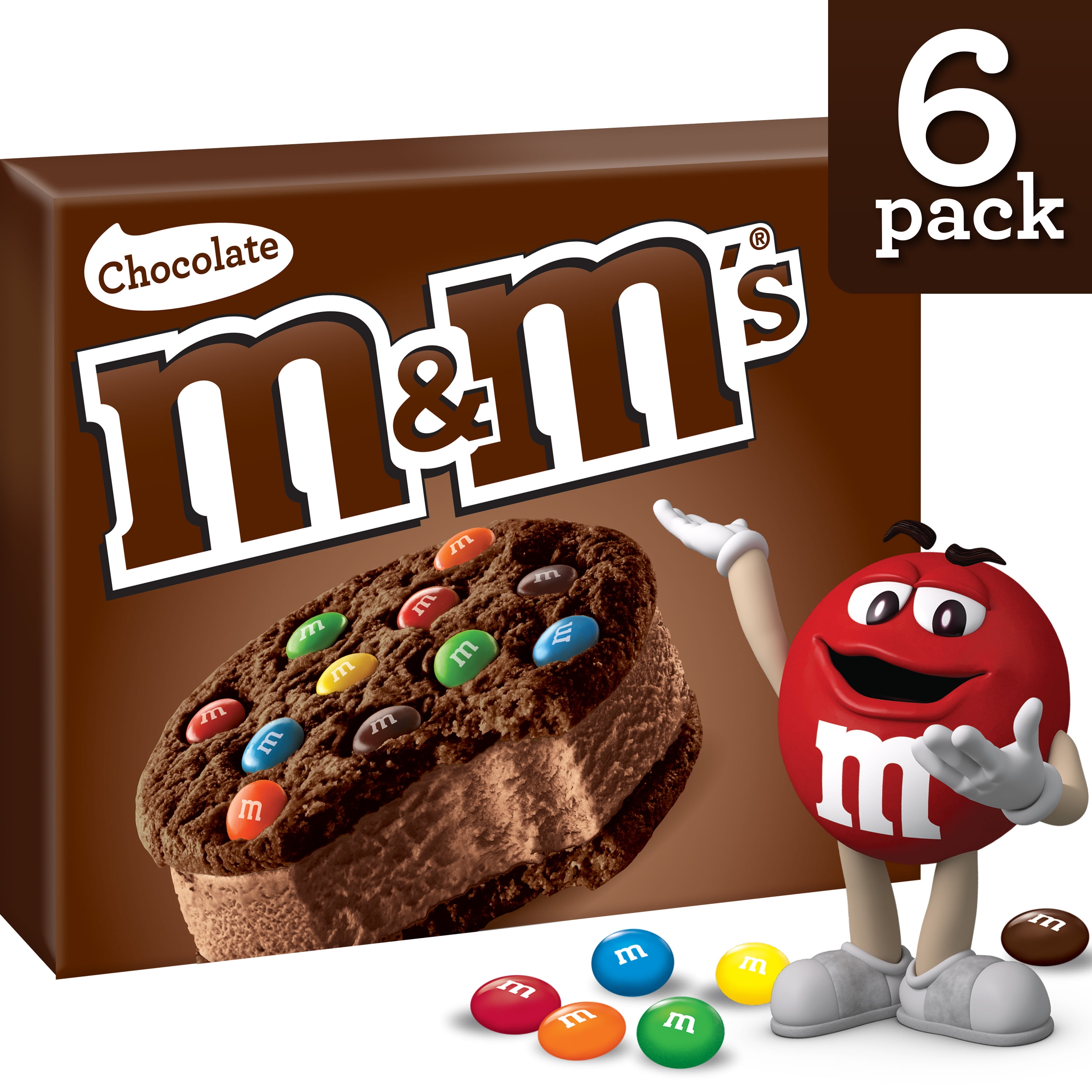 M&M's, Cookie Sandwiches With Chocolate Ice Cream, 6 Ct ...