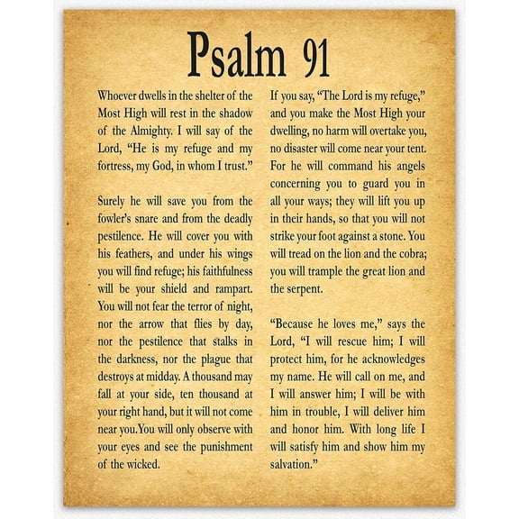 Psalm 91 Wall Art poster  Bible Verses  Wall Decor Christian Wall Art Decor Prayer Room Decor Religious Gifts For Home Church Or Prayer Room Faith Based Gift For Christian Believers