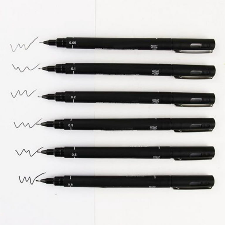 Pictus black Line width 0.05 mm Fineliner and Brush pens