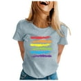thumbnail image 4 of TINZ T-Shirt à Col Rond Imprimé Lettre Manches Courtes Col Rond T-Shirts pour Femmes Pack Ample Décontracté T-Shirt Cheer Manches Longues Pack T-Shirt Spandex T-Shirts pour Femmes, 4 of 5