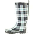 plaid rubber boots