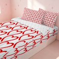 thumbnail image 2 of Erosebridal Kawaii Hearts Zipper Queen Comforter Set with Fitted Sheet and 2 Pillowcases, Valentine's Day Themed Zipper Bedding Set, Reversible, Scarlet Red, Reversible, 2 of 7