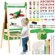 Belleur All-in-One Art Easel for Toddlers 2-8 with 2 Paper Rolls & Deluxe Accessories- Green