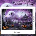 thumbnail image 4 of Mocsicka Halloween Photography Backdrop 7x5 ft Full Moon Scary Night Party Background Spooky Halloween Party Decorations, Purple, 4 of 8