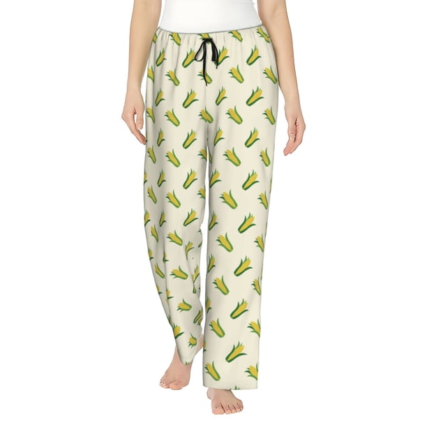 Balery Corn Pantalones de pijama para mujer, pijamas ultraligeros, pantalones de estar por casa-Small