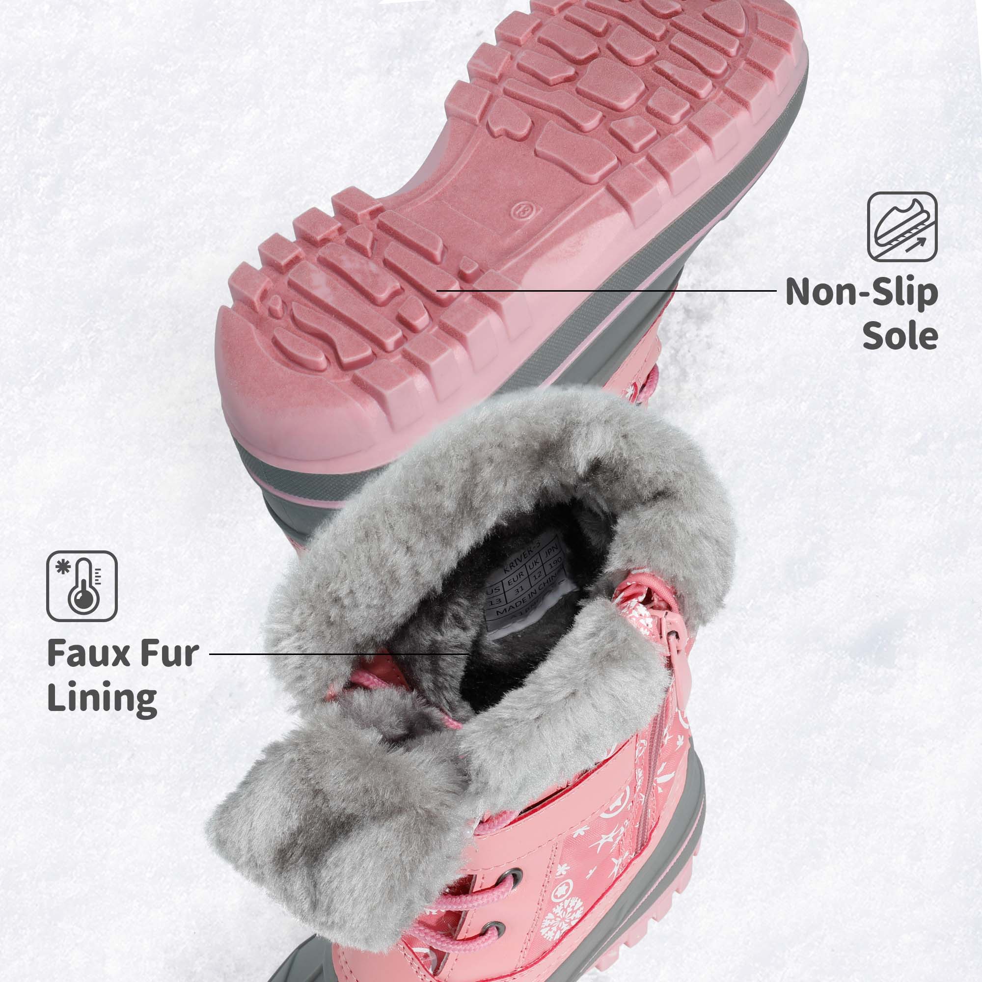 Dream Pairs Kids' Mid-Calf Winter Snow Boot photo 2