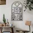 thumbnail image 2 of Crystal Art Gallery Gray Distressed Arched Window Pane Wall Hanging Decorative Photo Collage Picture Frame - 31.5" x 18", 2 of 6
