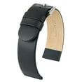 thumbnail image 3 of HIRSCH Scandic Italian Calfskin Watch Strap - Black - M - 20mm - Stainless Steel Buckle - Untextured Leather Band, 3 of 9