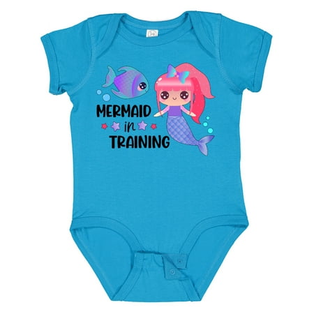 

Inktastic Mermaid in Training Cute Purple Mermaid with Pink Hair Gift Baby Boy or Baby Girl Bodysuit