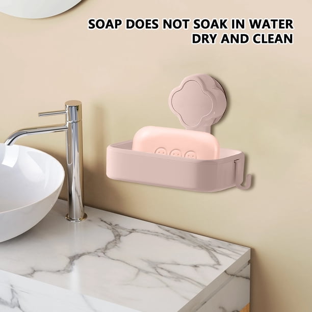 Perfume Plastic Suction Cup Soap Box Punch-free Wall-mounted Household Washbasin Soap Soap Box Wall-mounted Soap Box