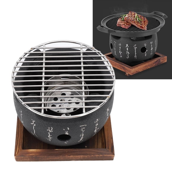 Mini BBQ Grill, Quick Heating Portable Japanese Style Grill Even Heating Mini BBQ Grill With Round Food Charcoal Stove Suitable For Families