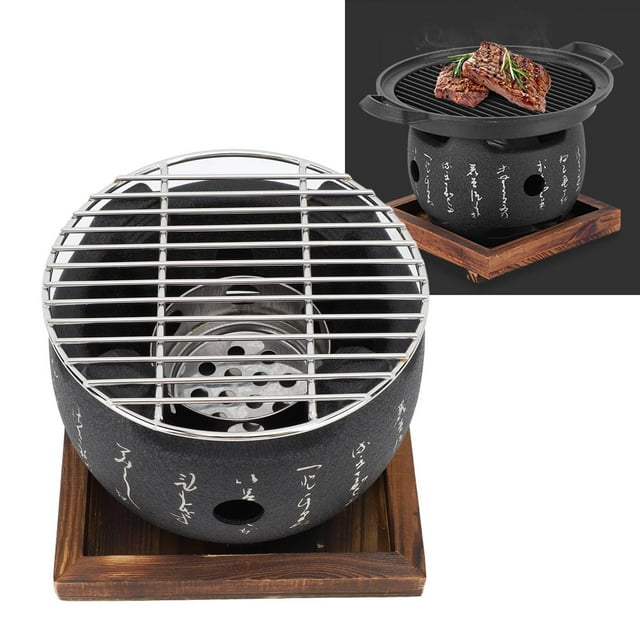 Mini BBQ Grill, Quick Heating Portable Japanese Style Grill Even Heating Mini BBQ Grill With Round Food Charcoal Stove Suitable For Families