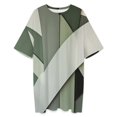 thumbnail image 3 of Vinatge Geometric Abstract Art Gray Black Green Sleepshirts For Sleeping Travels Loose Sleepdress Pajama Dress Soft Nightdress Sleepwear, 3 of 7