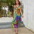 thumbnail image 5 of Vibrant Colorful Psychedelic Floral Art Art Sleeveless Dress Women's Summer Suit Dresses for Women 2025 Luxury Party Dress, 5 of 7