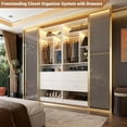 thumbnail image 4 of Homieasy Freestanding 24" Closet System with 2 Wood Drawers, 2FT Small Closet Organizer System with 6 Shelves & Hanging Rod, Walk-in Closet Systems for Small Closets, White, 4 of 10