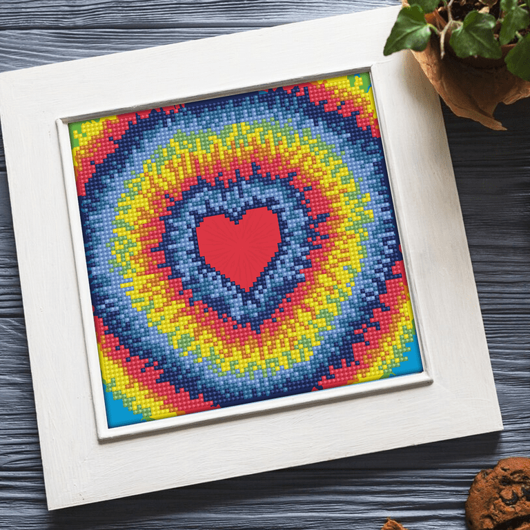 DIAMOND ART BY LEISURE ARTS Tie Dye Heart, 8