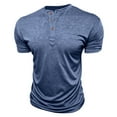 thumbnail image 4 of Men's Casual Henley Shirts Classic Slim Button Short Sleeve Pullover Solid Gym Workout Athletic T-Shirt, 4 of 7