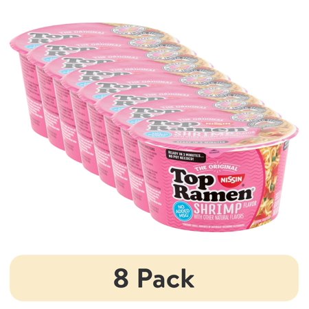 (8 pack) Nissin The Original Top Ramen Shrimp Flavor Ramen Noodle Soup, 3.28 oz
