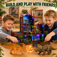thumbnail image 4 of Dinosaur House Playset, Dinosaur Play House with 6 Rooms, Mountain Playset, Tree, Dinosaur Map, Pretend Play House Includes 12 Dinosaurs & Accessories, for Boys Girls Ages 6+, 4 of 7
