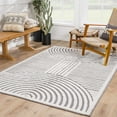 thumbnail image 2 of BoutiqueRugs Deron Contemporary Area Rug - Machine Washable - Gray, Off White - 3'3" x 5', 2 of 14