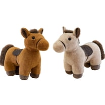 Cute Plush Pony Fluffy Ornament - Soft Stuffed Mini Horse Figurine for Desks, Shelves & Car Decor, Adorable Fluffy Toy Perfect for Stress Relief & Home Accents, Lightweight Portable Design, Brown