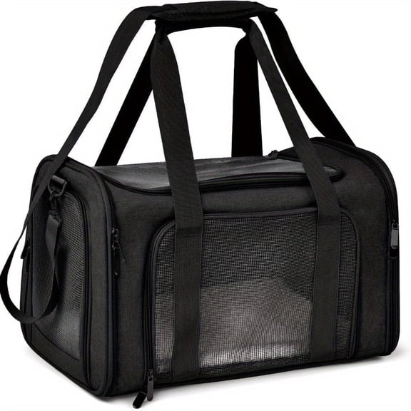 Large Soft-Sided Pet Carrier for Cats & Small Dogs, Collapsible Waterproof Travel Carrier for Pets up to 25 lbs, Portable Cat Carrier for Travel & Vet Visits
