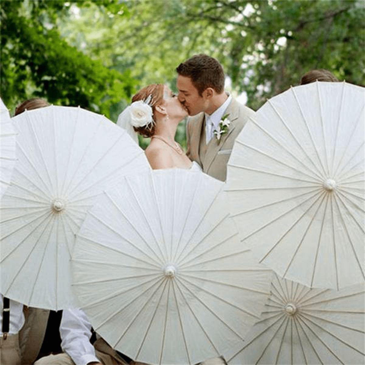 8PCS Paper Parasol Wedding Umbrella Favor 30cm Bamboo Umbrellas for Bridal Shower Centerpieces Photo Props
