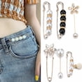 thumbnail image 7 of Jiaroswwei Flower Shape Anti-Exposure Women Brooch Pin Shining Rhinestone Faux Pearls Safety Pin Costume Accessories, 7 of 7